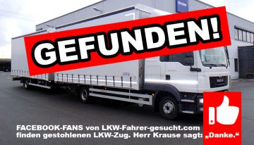LKW Diebstahl Hamburg - Fahrerin und Leserin der FB-Fanpage von LKW-FAhrer-gesucht.com findet entwendeten LKW Zug wieder. DAUMEN HOCH